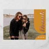 Invitation En Aluminium Merci Mariage d'arche rose jaune moderne (Recto)