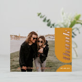 Invitation En Aluminium Merci Mariage d'arche rose jaune moderne (Debout devant)