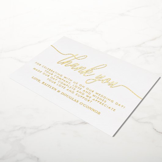 Invitation En Aluminium Merci Mariage de script simple réel (Rotation)