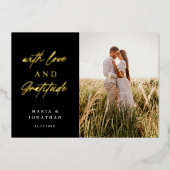 Invitation En Aluminium Merci photo Love & Gratitude Mariage (Recto)