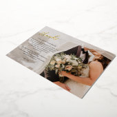 Invitation En Aluminium Merci photo manuscrit élégant Script (Rotation)