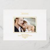 Invitation En Aluminium Merci Real Golden Chic Newlyweds Mariage photo (Recto)