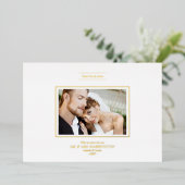 Invitation En Aluminium Merci Real Golden Chic Newlyweds Mariage photo (Debout devant)