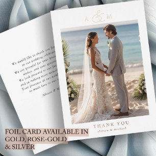 Invitation En Aluminium "Merci" Rose-Gold-Foil, Minimaliste, Luxe,