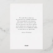 Invitation En Aluminium "Merci" Rose-or-huile, minimal, luxe, (Verso)