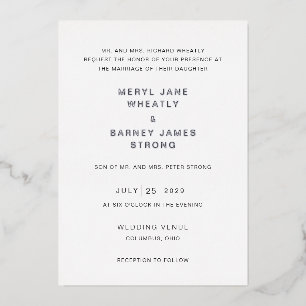 Invitation En Aluminium Meryl Elegant Mariage moderne