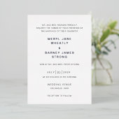 Invitation En Aluminium Meryl Elegant Mariage moderne (Debout devant)