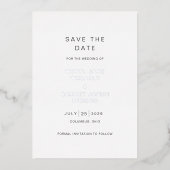 Invitation En Aluminium Meryl Elegant Mariage moderne Enregistrer la date (Recto)
