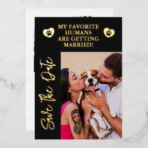 Invitation En Aluminium Mes humains se marient Photo de mariage pour chien