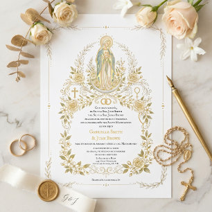 Invitation En Aluminium Messe de Vélatio Vierge catholique Marie Messe de