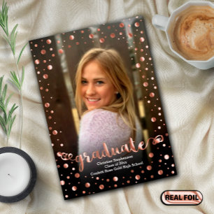 Invitation En Aluminium Métallic Confetti Photo Graduation
