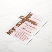 Invitation En Aluminium metallic floral Holy cross Confirmation (Rotation)