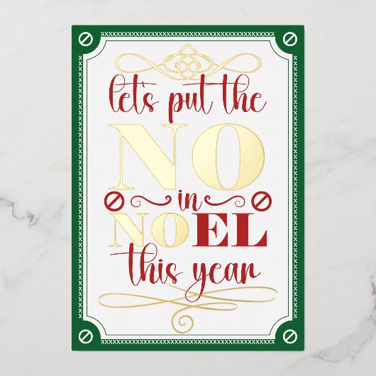 Invitation En Aluminium Mettez le NO dans Noel (Recto)