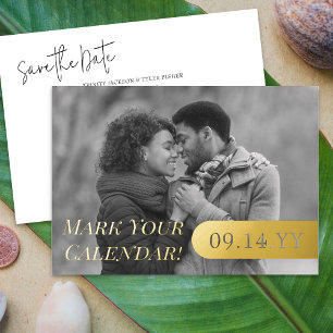 Invitation En Aluminium Mettez votre calendrier B&W Photo Mariage Enregist