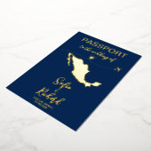 Invitation En Aluminium Mexique Passport Mariage Destination Gold (Rotation)