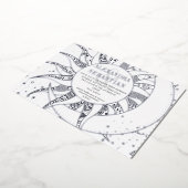 Invitation En Aluminium Midnight Stars Moon Sun Celestin Mariage Argent (Rotation)