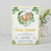 Invitation En Aluminium Mignable Adorable Baby shower or (Debout devant)