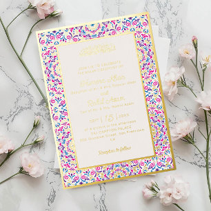 Invitation En Aluminium Mihrab de style moghol classique pour mariage isla