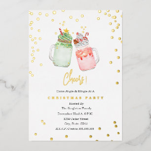 Invitation En Aluminium Milkshakes de fête festifs de Noël Fête de Noël