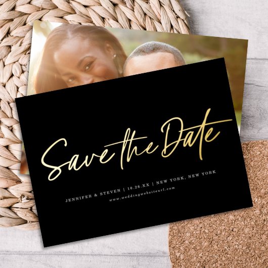 Invitation En Aluminium Mini-Chic ÉDITABLE COULEUR Photo Enregistrer la da