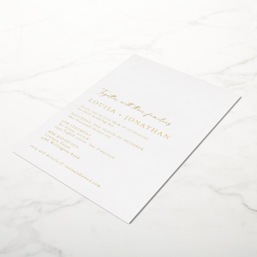 Invitation En Aluminium Mini-Chic Script Photo Mariage Élégant Or (Rotation)