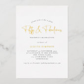Invitation En Aluminium Mini Glam fty Fabulous Script Real (Recto)