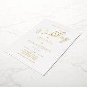Invitation En Aluminium Mini Gold Foil Script Nettoyer Mariage élégant (Rotation)