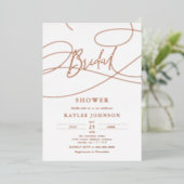 Invitation En Aluminium Mini-moderne design Script "nuptiale" douche (Debout devant)
