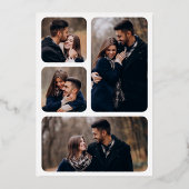 Invitation En Aluminium Minimal Art Déco géométrique Mariage Or blanc (Verso)