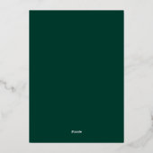 Invitation En Aluminium Minimal Emerald Green Typographie Mariage Or (Verso)