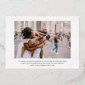 Invitation En Aluminium Minimal et chic | Élégant Mariage photo deux (Verso)