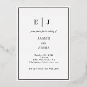 Invitation En Aluminium Minimal et chic | Mariage moderne (Recto)