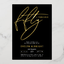 Minimal Fifty and Fabulous 50 Birthday Party Gold