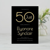 Invitation En Aluminium Minimal Just Fifty 50th Birthday Party (Debout devant)