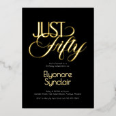 Invitation En Aluminium Minimal Just Fifty 50th Birthday Party (Recto)