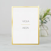 Invitation En Aluminium Minimal moderne élégant Mariage frontière or (Debout devant)