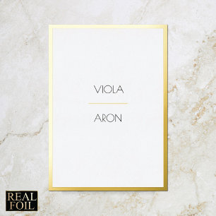 Invitation En Aluminium Minimal moderne élégant Mariage frontière or
