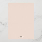 Invitation En Aluminium Minimal moderne | Mariage d'or Rose Blush (Verso)
