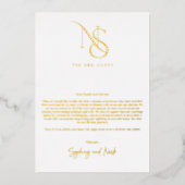 Invitation En Aluminium Minimal moderne | Merci de table Mariage Monogramm (Recto)