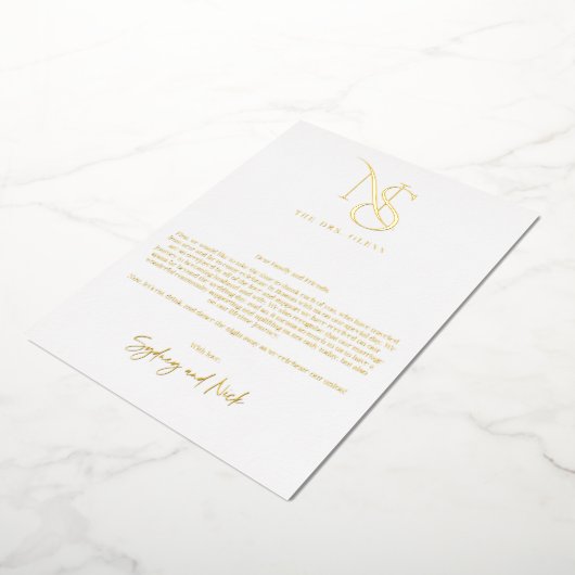 Invitation En Aluminium Minimal moderne | Merci de table Mariage Monogramm (Rotation)