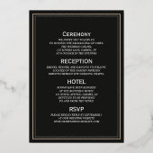 Invitation En Aluminium Minimalist Black Tie Formal Wedding (Verso)