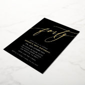 Invitation En Aluminium MINIMALIST Calligraphie chic or 40e anniversaire F (Rotation)