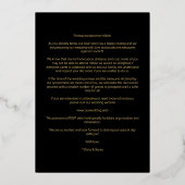 Invitation En Aluminium Minimalist Fancy Photo Real Gold Effect Typography (Verso)