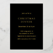 Invitation En Aluminium Minimalist Gold Foil Christmas Dinner (Recto)