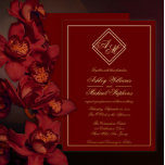 Invitation En Aluminium Minimalist Modern Geometric Monogram Wedding<br><div class="desc">The couple's first initials are celebrated in sophisticated, modern style with a monogrammed pair of overlapping harlequin diamond shapes. Text is beautifully contrasted by the simple dark red background (or you can choose any background to compliment the design). All of the details are ensconced in a rectangular frame . If...</div>