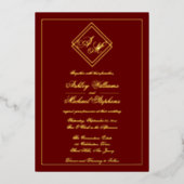 Invitation En Aluminium Minimalist Modern Geometric Monogram Wedding (Recto)