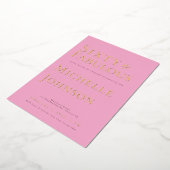 Invitation En Aluminium Minimalist Pink 60 & Fabulous Birthday Party (Rotation)