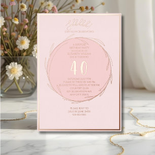 Invitation En Aluminium Minimaliste 40e anniversaire surprise photo person