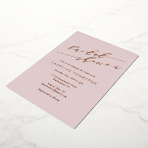 Invitation En Aluminium Minimaliste Élégant Rose Gold Baby Shower Rose
