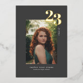 Invitation En Aluminium Minimaliste moderne 2023 | Diplôme photo (Recto)